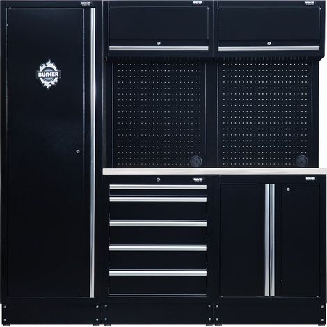 Draper 04503 BUNKER Modular Storage System with Stainless Steel Worktop – 11-Piece Heavy-Duty Workshop Storage Solution (1/3)