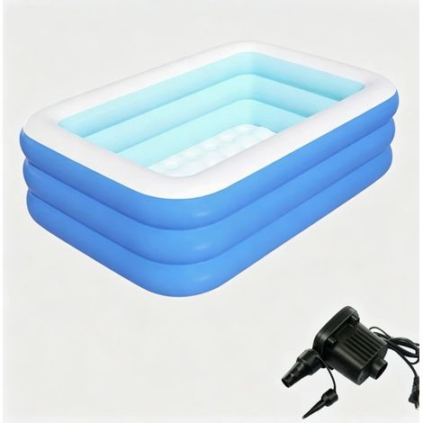 Accueil Grande Piscine Gonflable épaissie Piscine extérieure Pliante Piscine Piscine Piscinettes pour Jardin(150×90×50 cm，bleu et blanc) (1/5)