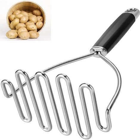 Presse-purée en acier inoxydable, ustensile de cuisine 26 cm (10,24 po) argent (1/5)
