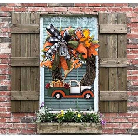 Künstliche Herbstkränze, dekorative Kränze, künstliche Ahornkränze, Herbstkränze für Thanksgiving, Weihnachtskranzdekorationen, Halloween-Kränze für Thanksgiving, Kränze mit Herbstmotiven. (1/3)