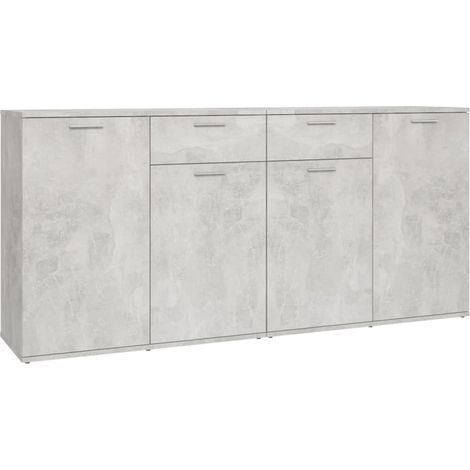 Aparador buffet cómoda mueble mueble de almacenaje organizador cocina salón salón 160 x 36 x 75 cm madera contrachapada gris 020031856