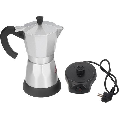Elektrische Kaffeemaschine aus Aluminium, 480 W, 300 ml, Mokka-Kaffeemaschine, Filterkanne mit EU-Stecker (220–240 V)