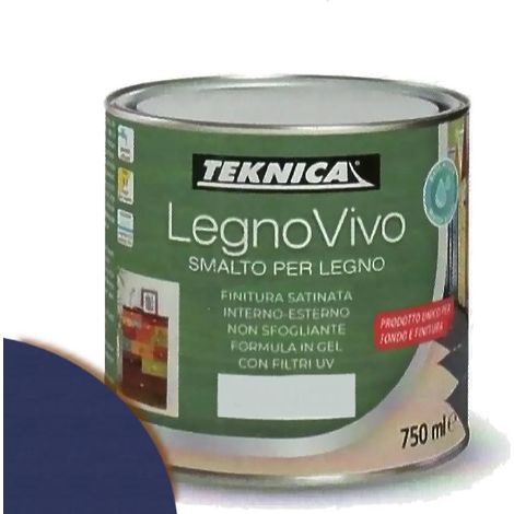 TEKNICA legno vivo smalto all'acqua per legno 750ml in gel vari colori - Colore: BLU