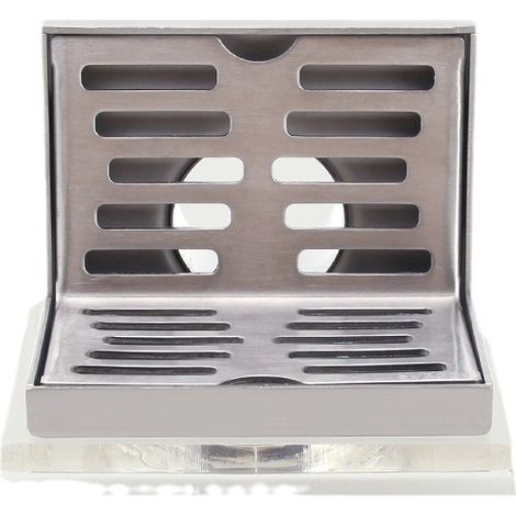 Siphon de sol d’angle en acier inoxydable 304, version améliorée pour balcon et terrasse.120x87mm (1/4)