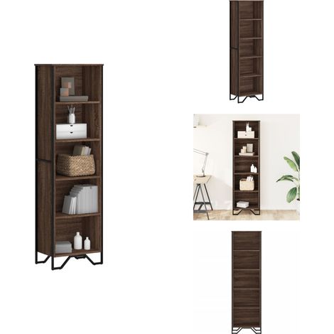 Bibliothèque chêne marron 50x31x169 cm bois d'ingénierie - Bibliothèque - Bibliothèques - Étagère - Armoire De Rangement (1/5)