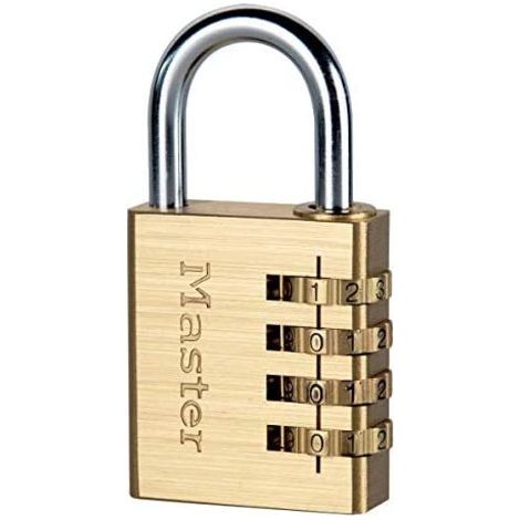 Master Lock 604EURD Candado con Combinación Personalizable de Aluminio Macizo, Dorado, 8,1 x 4 x 1,8 cm (1/5)