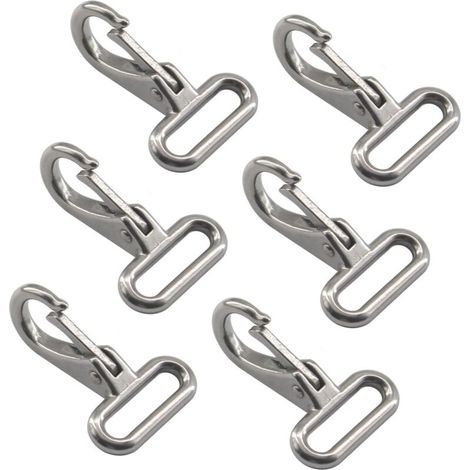 Set di 6 ganci ad occhiello a sgancio rapido in acciaio inox 304 per barche, attrezzature e yacht (1/5)