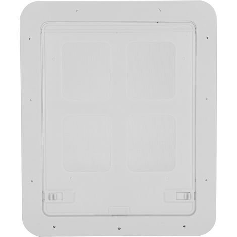 Porte moustiquaire coulissante pour petits chiens et chats avec rabat magnétique pour une ventilation optimale, blanche, grande taille (1/5)