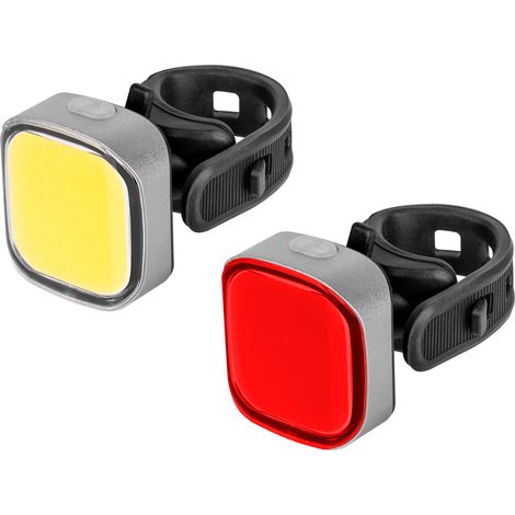 Rebel Fahrradlampen-Set (vorne/hinten) mit leistungsstarkem Akku (1/4)