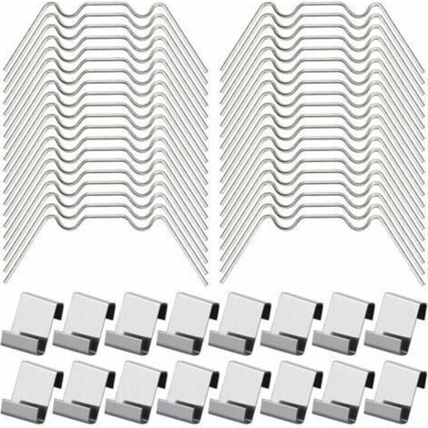 100Pcs Clips de Vitrage pour Serre Inclure 50Type W Serre Pinces en Acier Inoxydable et 50 Clips de Type Z pour Vitre de Serre