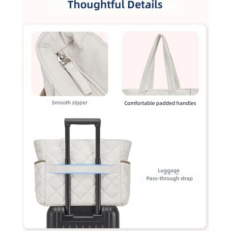 Sac cabas matelassé en coton à motif losanges pour femme, style coréen idéal les trajets quotidiens. (1/5)