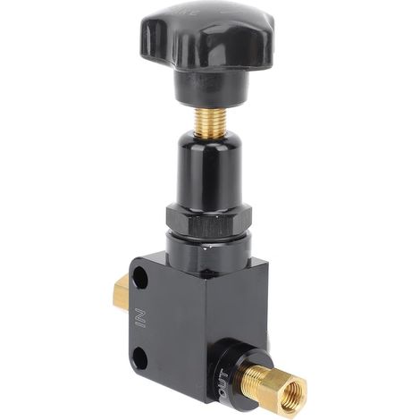 Vanne de Proportion de Frein Réglable, Style Bouton, Valve en Aluminium de 100 à 1 000 Psi, Installation Facile avec Adaptateur de Port pour les Noix de Ligne de Frein Inversée 3/8 (1/4)
