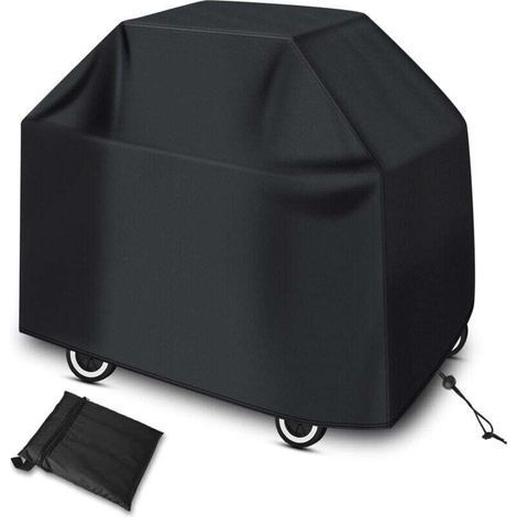 Grillabdeckung, wasserdichte Grillabdeckung, schützende Grillplane mit Tasche und verstellbarem Kordelzug, staubdicht, UV-beständig und langlebig (145 x 61 x 117 cm) (1/4)