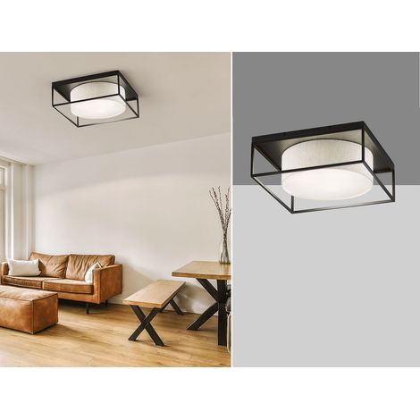 Deckenleuchte Wohnzimmerlampe Deckenlampe 4-Flammig Metall Schwarz Weiß 60x60cm (1/5)