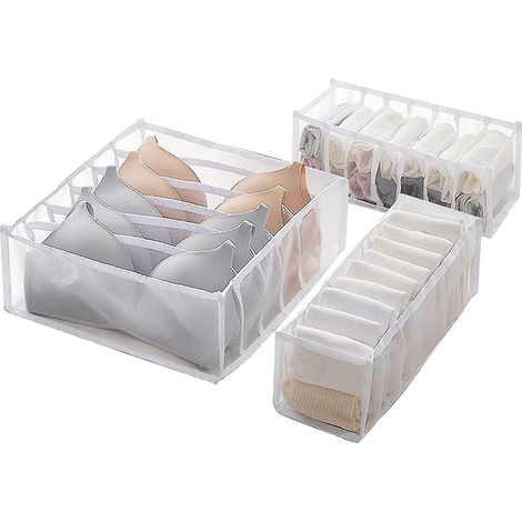 Diviseur d’organisateur de tiroir de sous-vêtements, organisateur de tiroir 3 Pcs, Armoire St