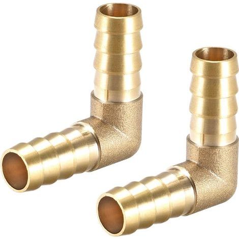 12mm Barbelé Laiton Tuyau Raccord 90 Degré Coude Tuyau Connecteur Coupleur Tuyau Adaptateur 2Pcs (1/3)