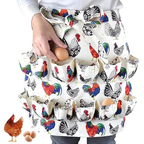 Tablier de collecte des œufs pour poules, canards et oies, porte-œufs avec 12 poches, tablier pratique pour éleveurs, agriculteurs et collecte quotidienne (1/5)