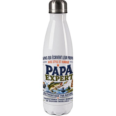 Bouteille Isotherme Papa Expert Pêcheur 500 ml Cadeau Papa (1/2)