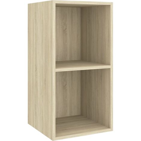 Meuble TV mural, Étagère TV, Meuble de Salon, Chêne sonoma 37x37x72 cm Aggloméré OIB8563E (1/4)