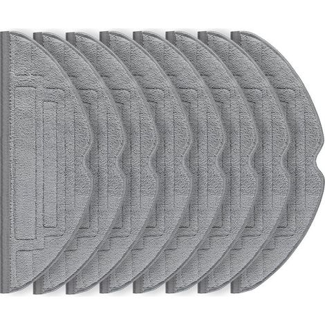 Lot de 8 chiffons d'essuyage pour aspirateur robot Roborock S8 Pro Ultra, accessoires de chiffon d'essuyage VibraRise 2.0 en microfibre aux ions argentés (bleu gris) (1/5)