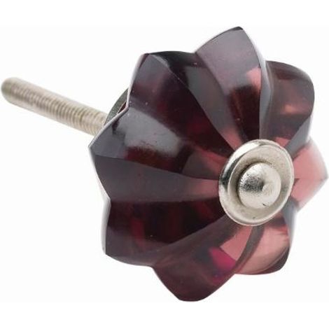 Lisbeth Dahl Möbelgriff 5cm Möbelknopf Türknopf Schrankgriff Acryl Metall lila