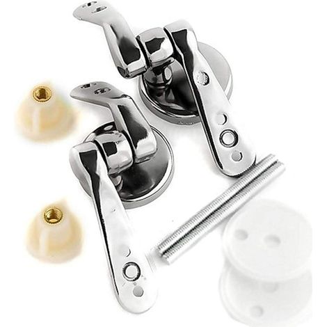 TrAdE Shop Traesio - Coppia Supporti Cerniera Cerniere Universali Copriwater In Legno Wc Bagno -        3,5