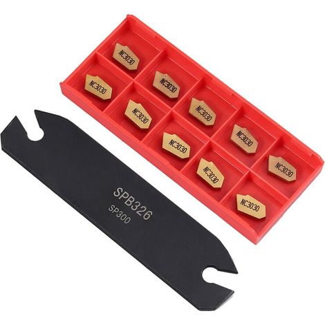Outils de tournage de tour SPB326, outil de coupe de rainurage de séparation de 26mm avec 10 Inserts en carbure GTN-3 SP300
