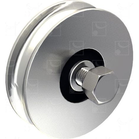 Galet diamètre 120mm gorge ronde diamètre 21mm acier zingué – MANTION - 20121R21