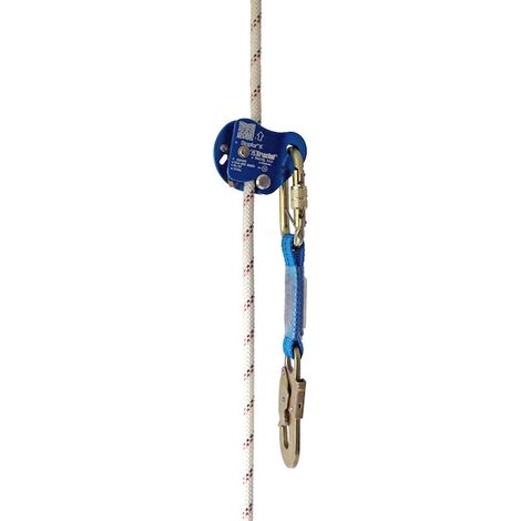 Support anti-chute sur drisse automatique max 100kg STOPFOR K avec connecteur TRACTEL Bleu Unique.