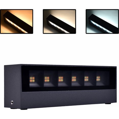 UNIVERSO 176-B3C LAMPADA APPLIQUE LED DA MURO 14W WALL LIGHT IP65 COLORE LUCE SELEZIONABILE CCT 3IN1 (1/5)
