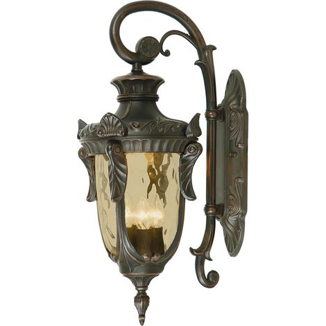 Elstead Philadelphia - Lanterna da parete grande 3 luci da esterno con luce bronzo antico IP44, E14 (1/5)
