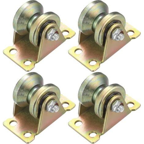 4pcs Lifting Pulley, V Groove Caster, Lifting Pulley, Wheel Groove Pulley, Cord Cable, Gate Slide (V Groove Caster) (V Pulley) (1/5)