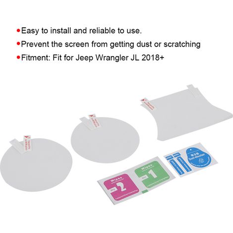 3 Pièces Film de Protection pour Tableau de Bord Jeep Wrangler JL 2018+ (1/5)