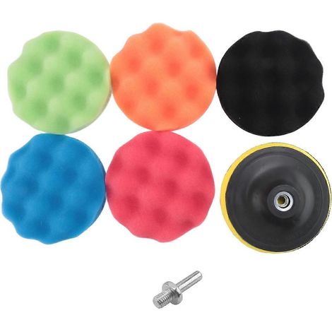 Ensemble de 8 tampons de polissage en éponge pour voiture, 12,7 cm (5 pouces), pour lustrage et cirage. (1/5)