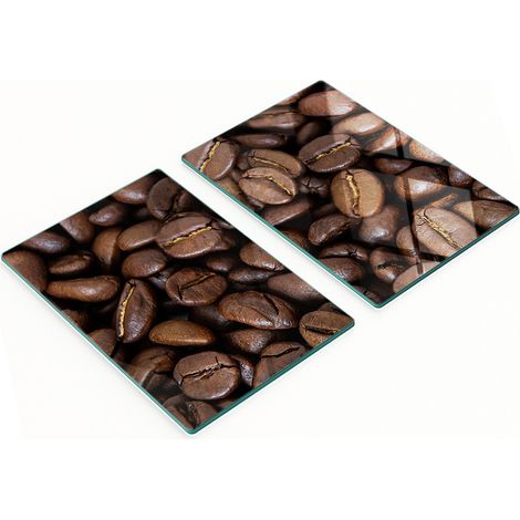 Tablas de cocina decorativas multifuncionales de vidrio con diseño de granos de café, 2x40x52 cm. (1/5)