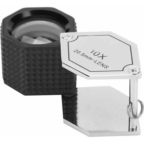 Loupe de bijoutier 10 x 20,5 mm, grossissement 10x, lentille triplet en verre optique, outil de poche (1/5)