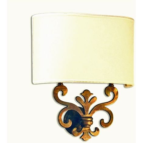 Applique classica lampadari bartalini silvy ap2 ov e14 led ottone tessuto lampada parete (1/5)