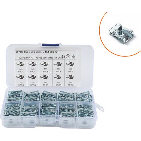 50PCS box-M5 écrou clip/écrou de type B/écrou de serrage/écrou cage carré (1/4)