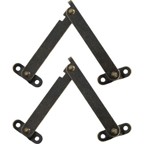 Lot de 2 charnières de couvercle pliables rotatives en fer - Support de présentation - Pour boîte à bijoux
