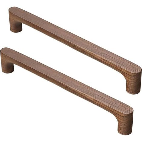 Poignées en bois style rétro (lot de 2), adaptées aux tiroirs, armoires, commodes, penderies - entraxe : 128 mm (1/5)