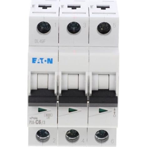 Interruttore automatico 3P C 6A 6kA AC PL6-C6/3 286598