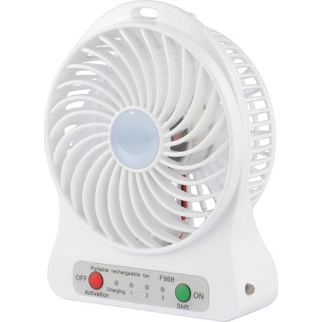 Ventilateur USB Portable - Ventilateur Rechargeable avec Lampe Torche - Pour Bureau Extérieur et Randonnée - 3 Vitesses - Batterie Intégrée - 1 Pièce (1/5)