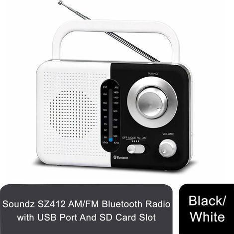 Soundz BT USB SD AC/DC Portable Radio with Bluetooth WH/BK (1/5)