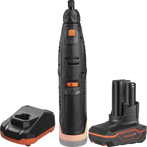 Dnipro-M MG-12M Máquina de pulido y grabado, 12V, 6 Velocidades Ajustables (5000-25000 RPM), Batería 4.0 Ah, Cargador (1/5)