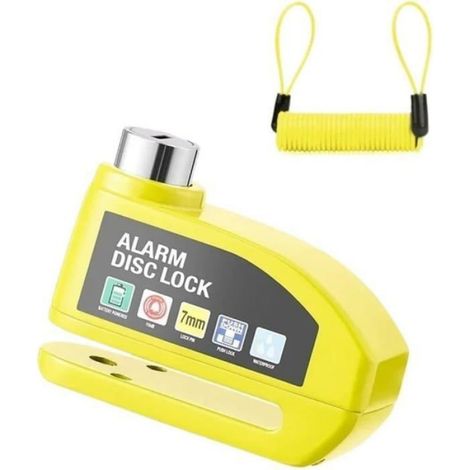 Antivol de frein à disque pour vélo-Alarme antivol de frein à disque-Avec câble de rappel-7 mm-Antivol moto-Antivol (1/5)