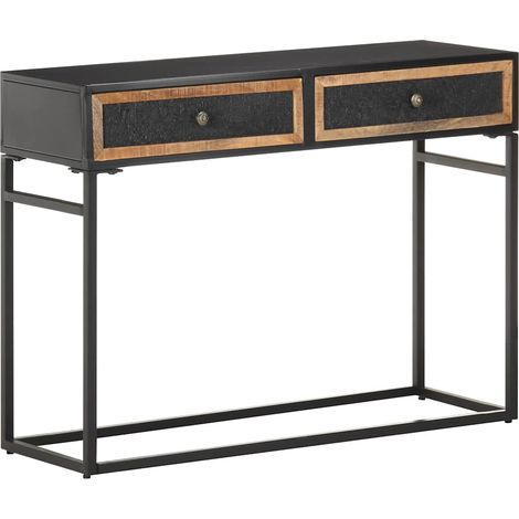 vidaXL Mesa consola madera maciza de mango 100x35x75 cm (1/5)