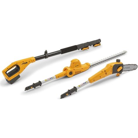 STIGA SMT 100e Kit de Herramienta multifunción con batería, hasta 70 Minutos de autonomía, batería de 20 V (4 Ah), Yellow/Grey/Black