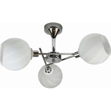 Plafonnier Candellux Raul 3xE14 chrome/blanc 62cm moderne
