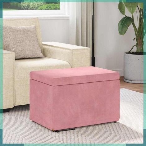 876768 Tabouret Rose 61 x 41 x 40 cm Velours et Bois Composite (1/5)