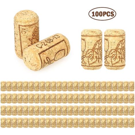 100er-Set Weinflaschenverschlüsse 40 x 21 mm, 100 Stück Rotweinflaschenverschlüsse aus Eichenholz (1/5)